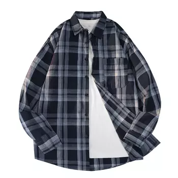 TEN MIRO Рубашка унисекс, Белая клетчатая