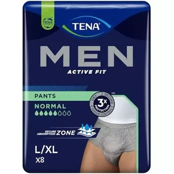 Tena Men Active Fit Брюки Нормальные впитывающие трусики Размер L/XL 8 шт.