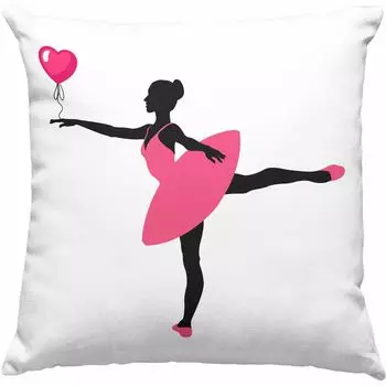 Тенденция - Балетная балерина Декоративная подушка с наполнителем 40х40 Подарок для девочек Учительница Женщинам Идея подарка для балета Декоративная подушка с наполнителем 40х40 (серый) Trendation
