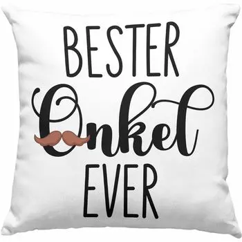 Тенденция — декоративная подушка Best Uncle Ever с наполнителем 40x40, подарок на день рождения, Рождество, забавные идеи подарков от племянницы (серый) Trendation