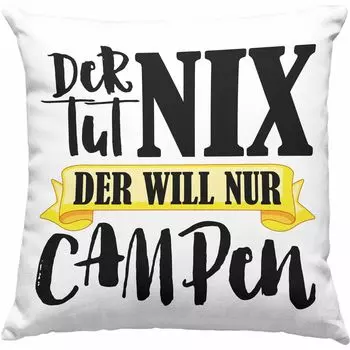 Тенденция - Декоративная подушка для кемпера-каравана с наполнителем 40x40 Подарки Дом на колесах для мужчин Кемпинг Автомобиль Идея подарка Аксессуары Кемпинг Дедушка Бабушка Пенсионер Смешная графика (зеленый) Trendation
