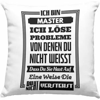 Тенденция - Декоративная подушка для магистерского экзамена с наполнителем 40x40 Пройденный подарок Выпускной экзамен на магистерскую диссертацию (розовый) Trendation