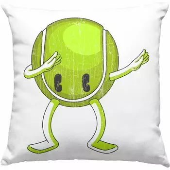 Тенденция — декоративная подушка для теннисиста с наполнителем 40x40, подарок для тренера по теннису, идея подарка для тренера (зеленая) Trendation