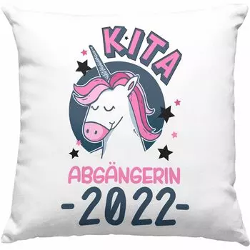 Тенденция - Декоративная подушка Kita для выпускника 2022 года в школе с наполнителем 40х40, подарок девочке, идущей в школу, в первый день в школе, идея (серая) Trendation