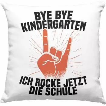 Тенденция - Декоративная подушка Kita Leavers 2022 «Начало школы» с наполнителем 40x40, подарок для мальчиков, идущих в школу в первый день в школе (синяя) Trendation