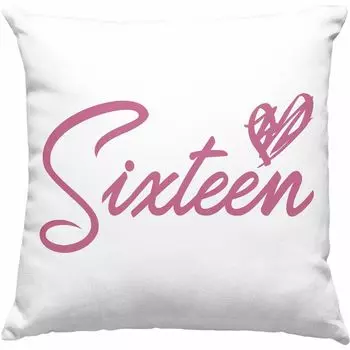 Тенденция - Декоративная подушка на 16-й день рождения с наполнителем 40x40 Подарок девушке Идея подарка Забавная поговорка 16 подарков Идеи подарков на 16 дней рождения 16er Забавный (зеленый) Trendation