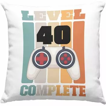 Тенденция — декоративная подушка на 40-летие с наполнителем 40 x 40, подарок мужчине, идея подарка 40-х годов, 40 забавных подарков для мамы, папы, мужчин, подарки для геймеров (синий) Trendation