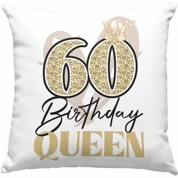 Тенденция - Декоративная подушка на 60-летие с наполнителем 40 x 40 см Женский подарок Идеи подарка для мамы 60-х годов Забавные подарки для женщин на 60-летие Декоративные забавные (серый) Trendation