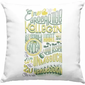 Тенденция - Декоративная подушка «Прощание с коллегой» с наполнителем 40x40 Подарок Прощальный подарок С надписью «Смена работы на новую работу» (серый) Trendation