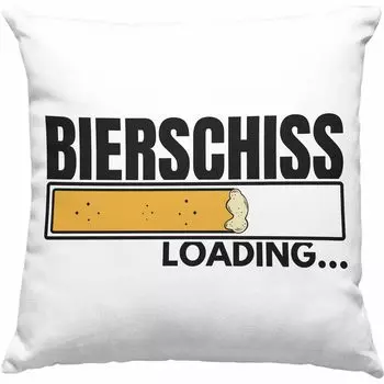 Тенденция - Декоративная подушка с наполнителем Beer Schiss Loading 40 x 40 см, идея подарка для вечеринки для мужчин с забавной поговоркой (розовый) Trendation