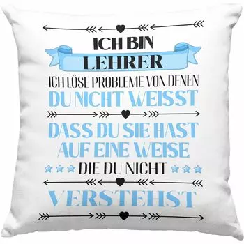 Тенденция - Декоративная подушка в подарок учителю с наполнителем 40x40 Прощальный подарок Прощальный подарок Учитель начальной школы (зеленый) Trendation