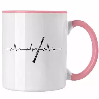 Тенденция - Идея подарка для джазового кларнета. Кружка для музыканта. Подарок для кларнетиста Heartbeat (розовый) Trendation