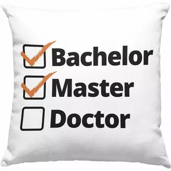 Тенденция - Подарок бакалавра на выпускной, декоративная подушка с наполнителем 40x40 с надписью «Выпуск магистратуры сдан экзамен» (розовый) Trendation