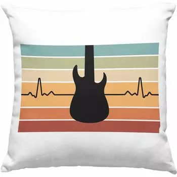 Тенденция - подарок для гитариста, декоративная подушка с наполнителем 40x40 для мужчин и женщин, идея подарка на гитару для гитаристов, подарки для гитариста (зеленый) Trendation