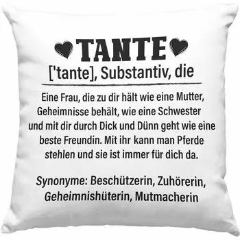 Тенденция - Подарок лучшей тете Декоративная подушка с наполнителем 40 x 40 см Забавная поговорка Лучшая тетя в мире Идея подарка от племянницы (серый) Trendation