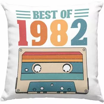 Тенденция - подарок мужчине на день рождения 1982 года, женщине, декоративная подушка с наполнителем, 40x40, идея подарка на 40-летие, 40 лет (розовый) Trendation