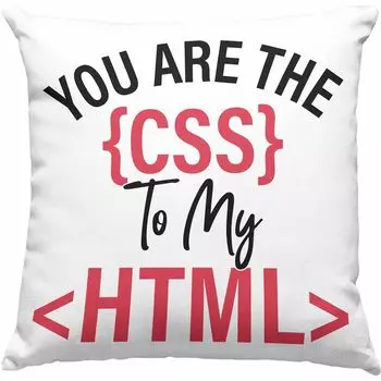Тенденция - Подарок программисту на День святого Валентина Декоративная подушка с наполнителем 40x40 Компьютерный ученый Любовь Забавная поговорка Подруга Парень Ты - CSS для моего HTML (зеленый) Trendation