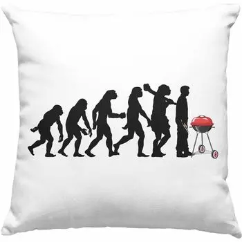 Тенденция - Подарок «Сердцебиение для гриля» Декоративная подушка с начинкой 40x40 Летняя декоративная подушка с начинкой 40x40 Кружка Идея подарка на День отца Любители стейка и мяса (синий) Trendation