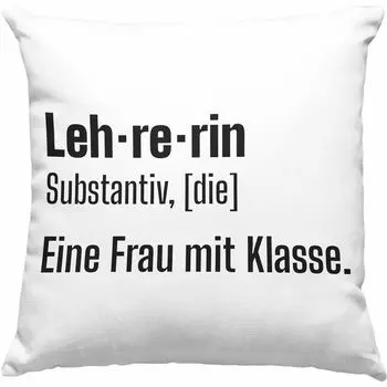 Тенденция — Подарок учителю Декоративная подушка с наполнителем 40 x 40 см Идея подарка Забавные слова благодарности «Спасибо» Начальной школе с классом (серый) Trendation