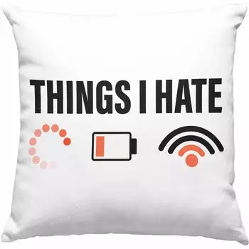Тенденция — «Вещи, которые я ненавижу» Декоративная подушка с наполнителем 40 x 40 см Подарок племяннику Младшему брату Сыну Внуку Геймер Идеи подарков Геймер (синий) Trendation