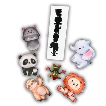 Тени, деревянный пазл, животные, картография Inna marka