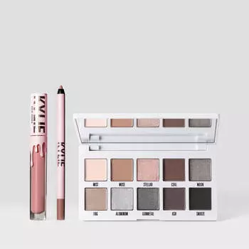 Тени для век Kylie Cosmetics The Smokey Palette & Matte Lip Kit Duo, light pink nude/bare