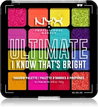 Тени для век NYX Professional Makeup Ultimate Shadow Palette, I Know That's Bright 16 szt.