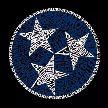 Tennessee Tristar — мужская футболка с рисунком Word Art LA Pop Art, черный