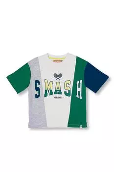 Теннисная коллекция | Контрастная футболка с принтом со слоганом Wittypoint, мультиколор