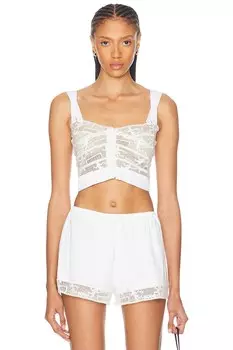 Теннисная кружевная майка BODE, кремовый