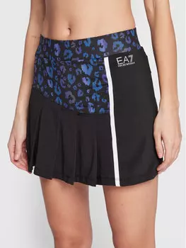 Теннисная юбка стандартного кроя Ea7 Emporio Armani, черный