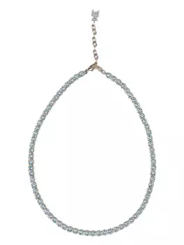 Теннисное колье Амины Муадди с кристаллами Amina Muaddi, синий