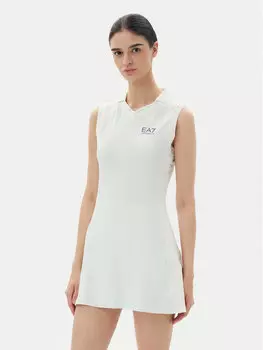 Теннисное платье облегающего кроя 7W000326 AF13282 M9040 Ea7 Emporio Armani, синий