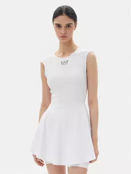 Теннисное платье стандартный крой 7W000347 AF13282 U0002 Ea7 Emporio Armani, белый