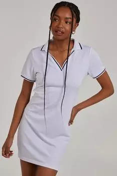 Теннисное платье в спортивную полоску Pink Vanilla, белый