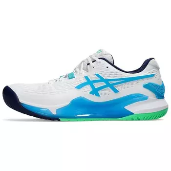 Теннисные кроссовки Gel-Resolution 9 мужские с низким верхом белые/синие Asics
