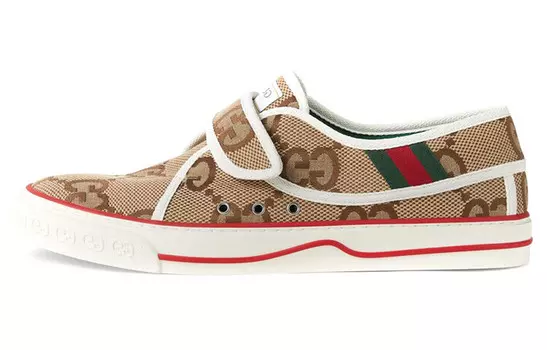 Теннисные кроссовки женские 1977 года на липучке «Jumbo GG — бежевый» Gucci