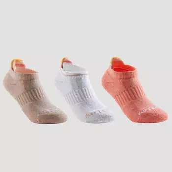 Теннисные носки RS 500 Low детские 3 шт. синий/белый/розовый ARTENGO, голубой/белый/розовый личи