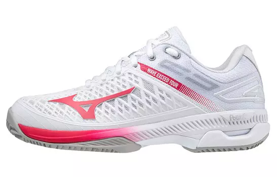 Теннисные туфли женские низкие розовые/белые Mizuno