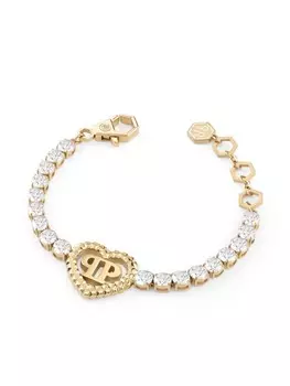 Теннисный браслет rocked hearts Philipp Plein, золотой