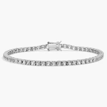Теннисный браслет с белым топазом, камень рождения, из 14-каратного белого золота Blue Nile