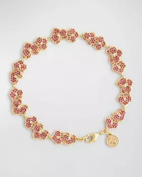 Теннисный браслет с паве орхидеи Anabel Aram Jewelry, цвет Fuchsia