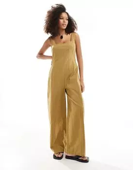 Теннисный комбинезон цвета хаки с квадратным вырезом ASOS DESIGN
