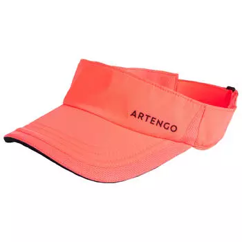 Теннисный козырек ТВ 100 гр. 56 розовый/черный ARTENGO, неоновый лосось/черный