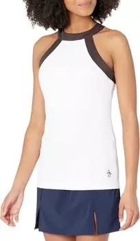 Теннисный топ с лямкой на шее и контрастом Original Penguin Golf, ярко-белый