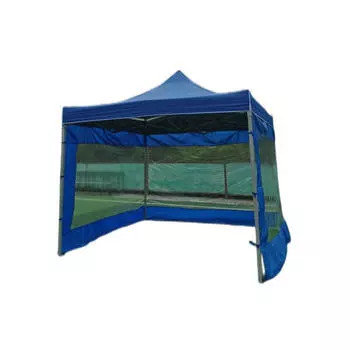 Тент AXZ, складной на четырех ножках, 1,2х1,2, синий тент + 3-сторонняя прозрачная ткань, красный, примечания