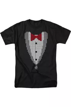 Теория большого взрыва пикселизированный смокинг короткий рукав взрослая футболка / футболка Gildan, черный