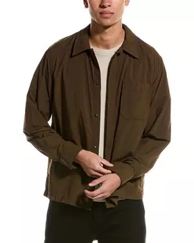 Теория Перьевая рубашка Theory, коричневый
