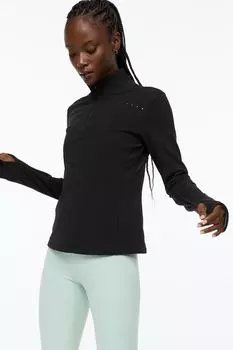 Теплая беговая футболка DryMove H&amp;M, черный