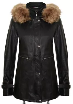 Теплая кожаная куртка-парка с капюшоном northwich Infinity Leather, черный